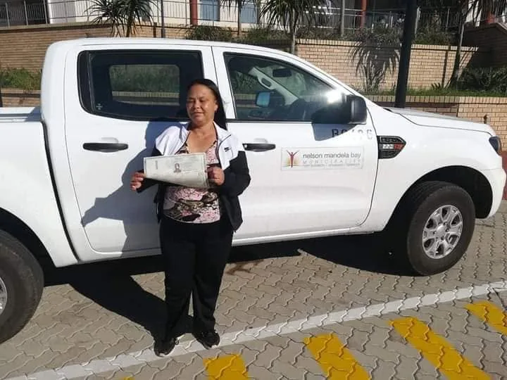 Agapé learner 3 proudly celebrating passing their licence in the Eastern Cape