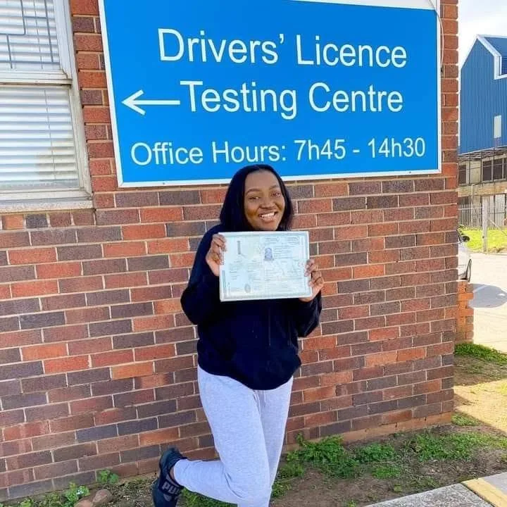 Agapé learner 6 proudly celebrating passing their licence in the Eastern Cape